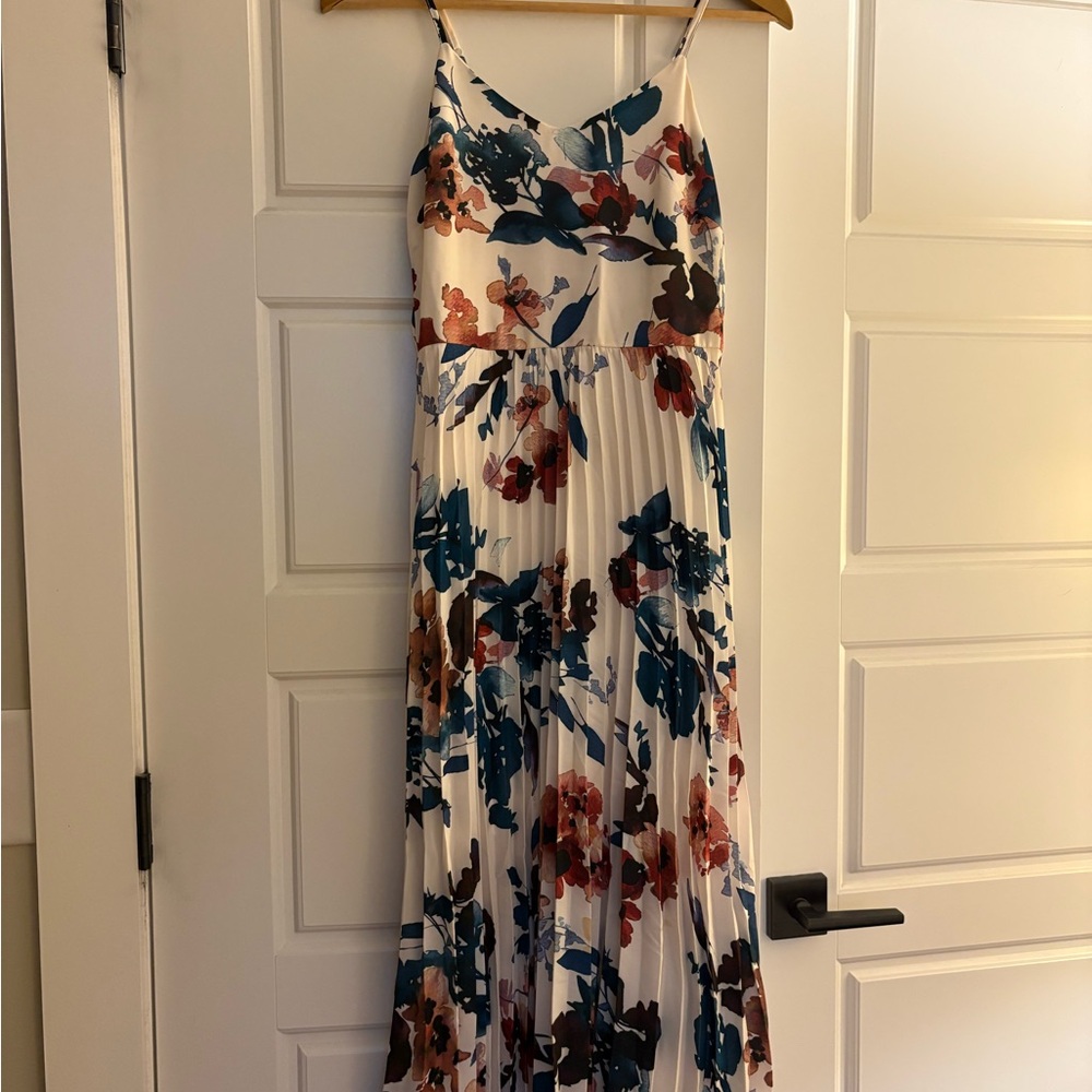 a new day Floral Maxi Dress - Blue, Brown, Cream